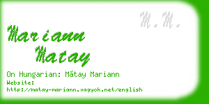 mariann matay business card