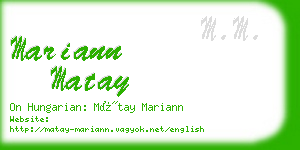 mariann matay business card